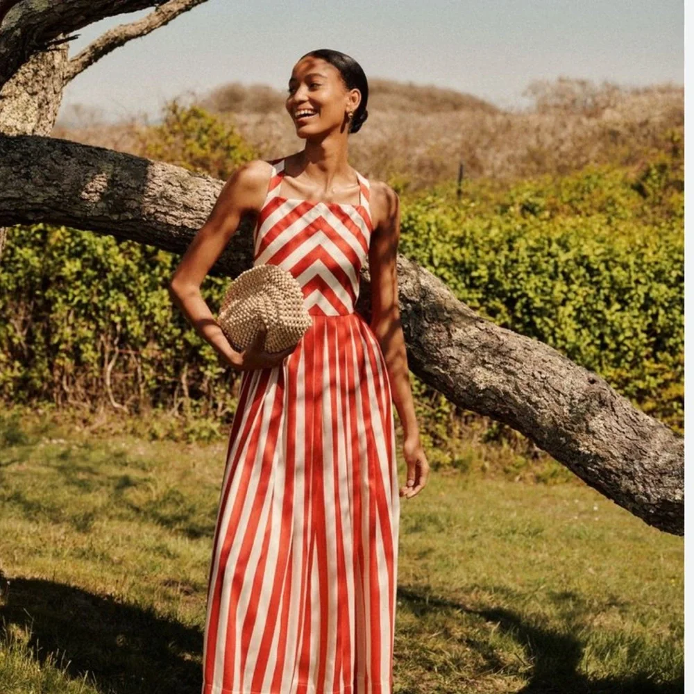 Tuckernuck Red and White Chevron Dress - Picture 2 of 7